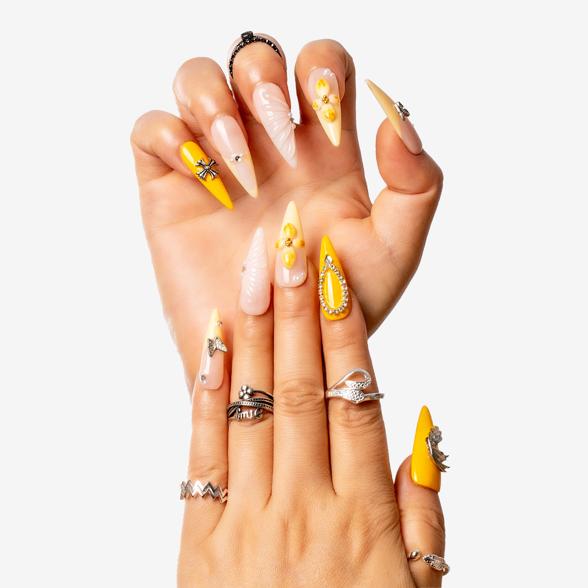 Golden Sunshine Stiletto Press-On Nails