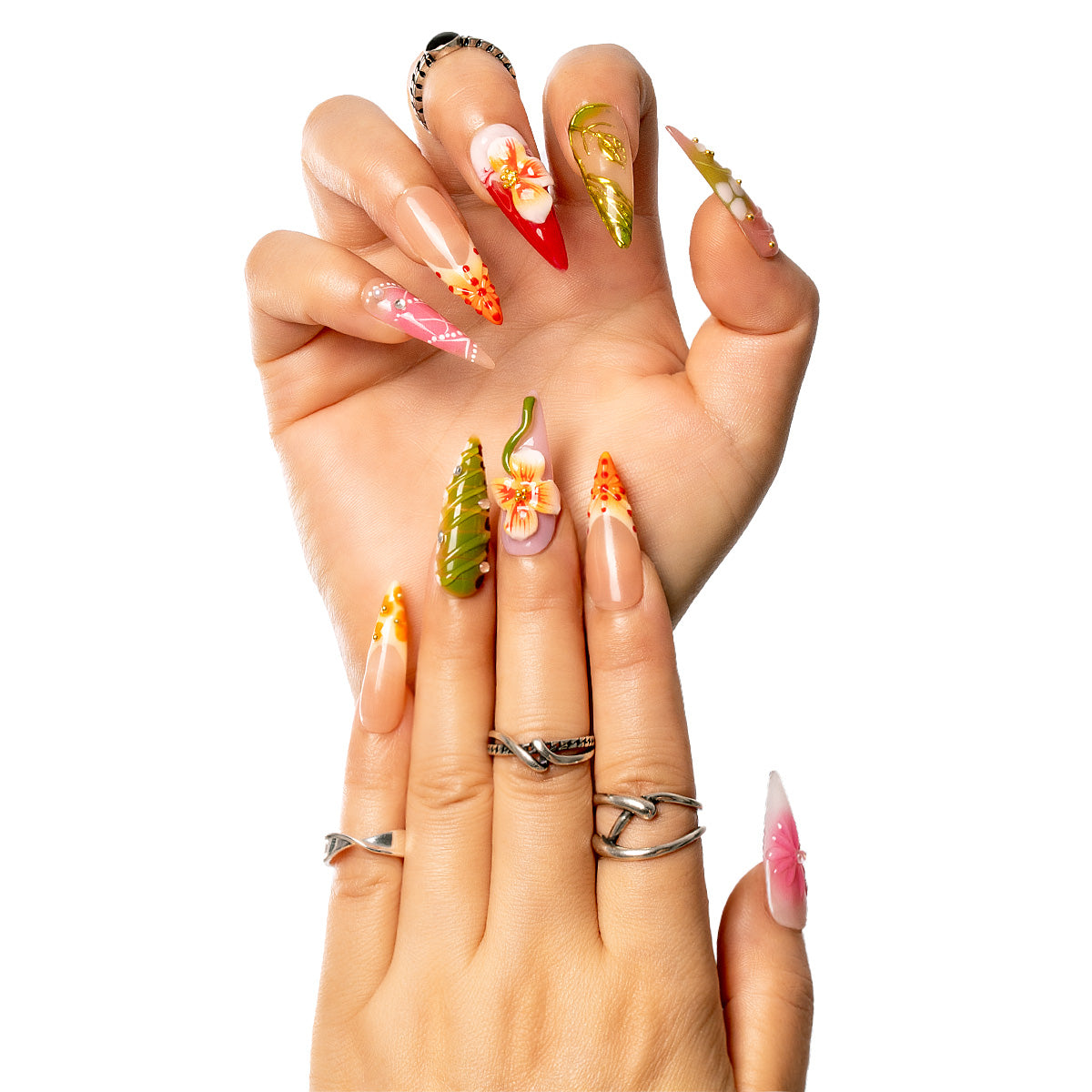 Garden Whisper Stiletto Press-On Nails