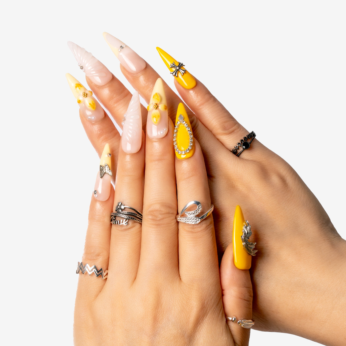 Golden Sunshine Stiletto Press-On Nails