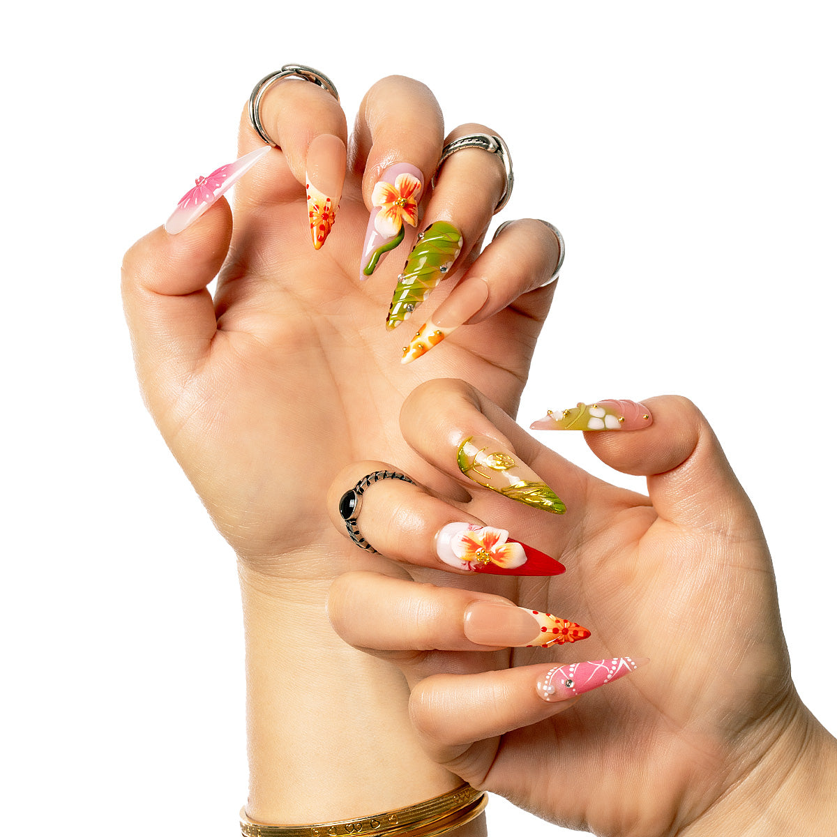 Garden Whisper Stiletto Press-On Nails