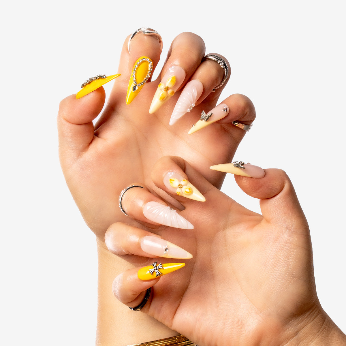Golden Sunshine Stiletto Press-On Nails