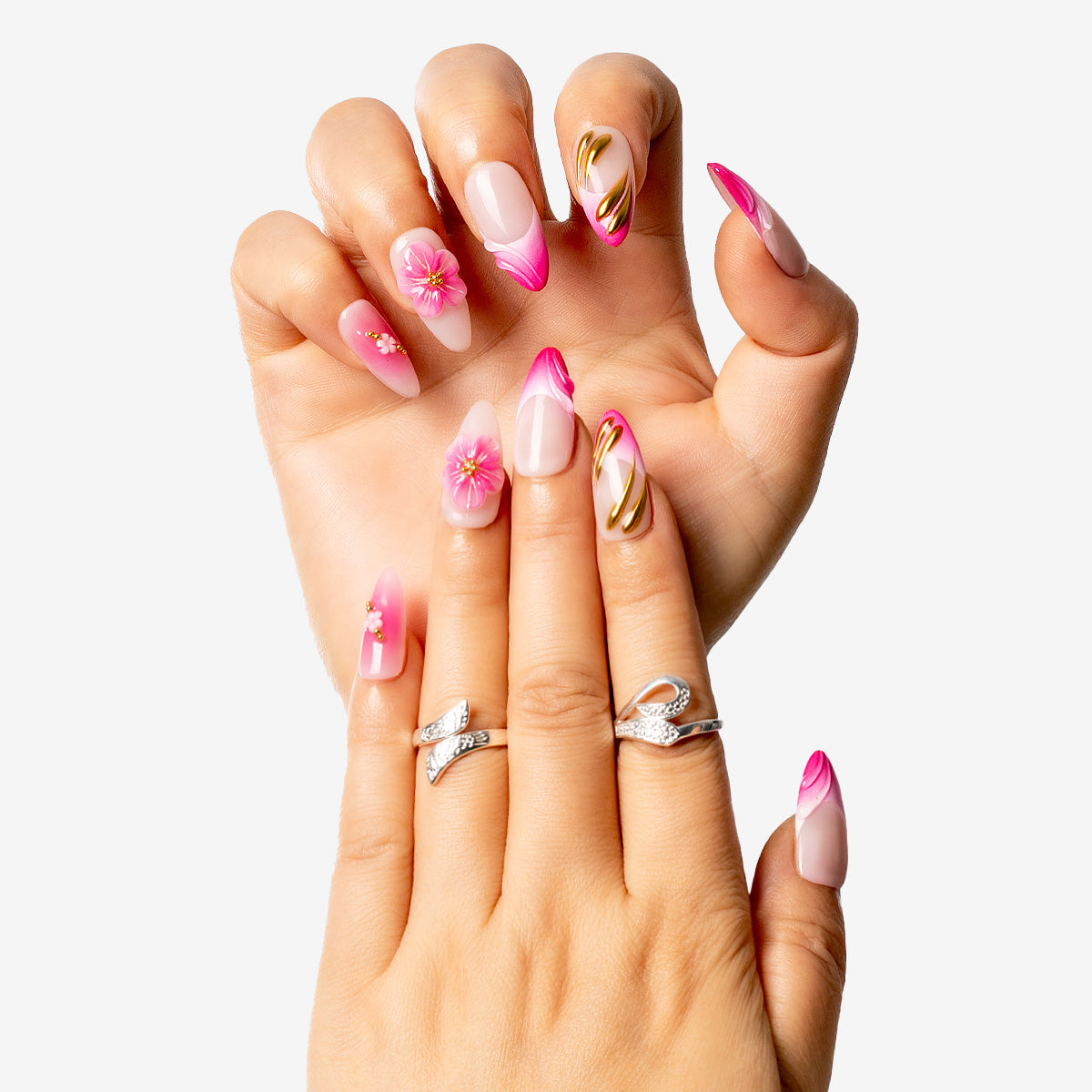 Blush Petal Almond Press-on Nails