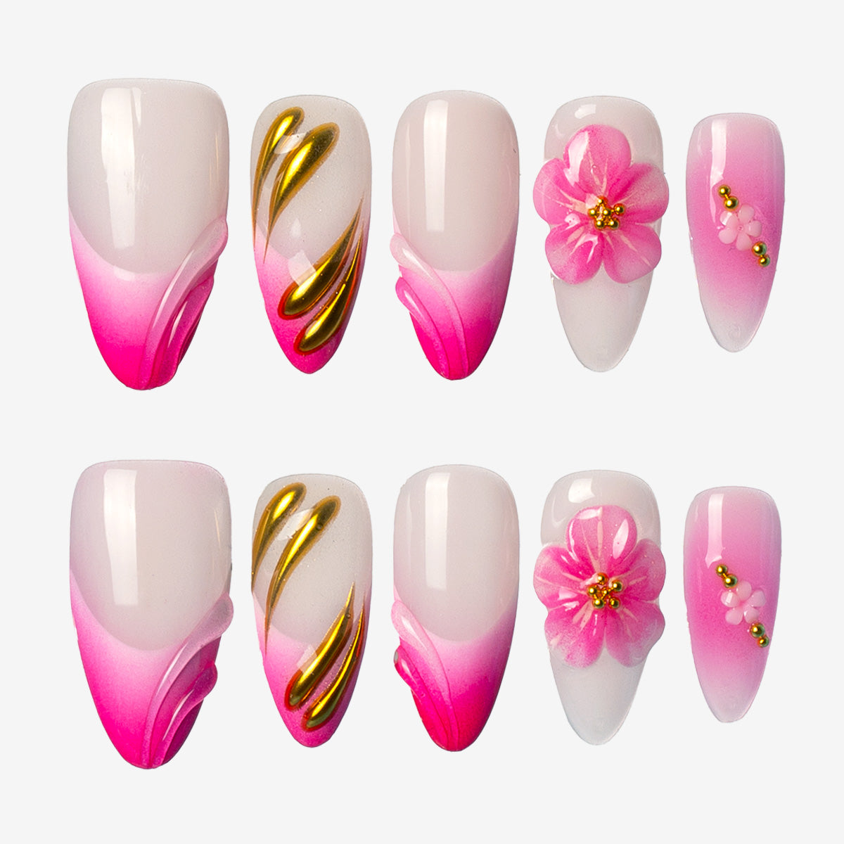 Blush Petal Almond Press-on Nails