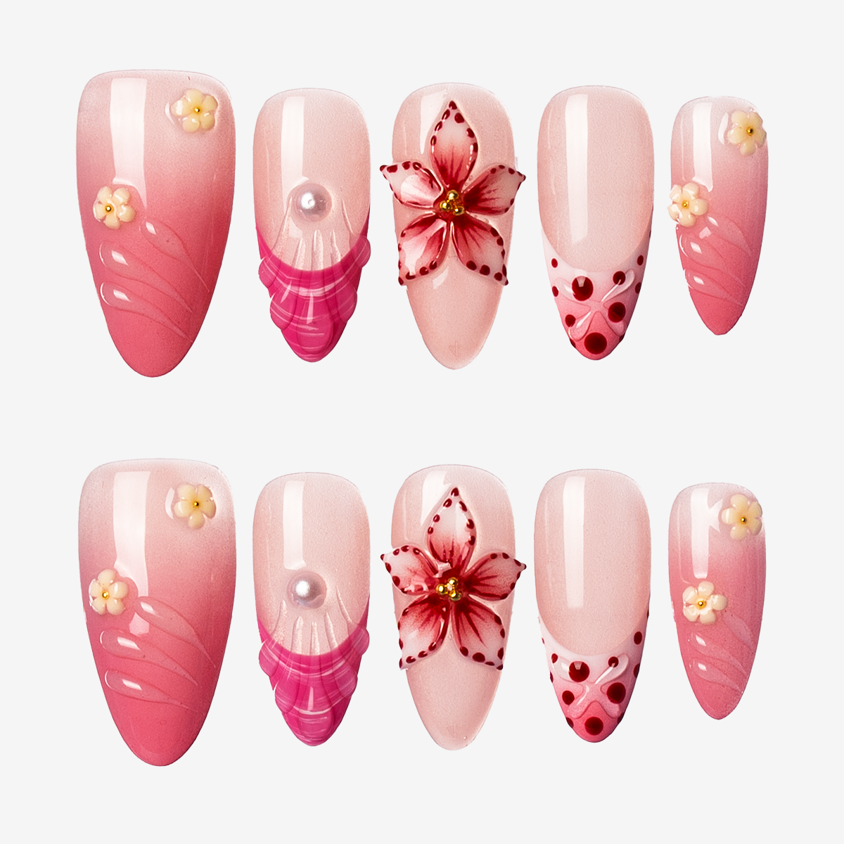 Cherry Petal Almond Press-On Nails