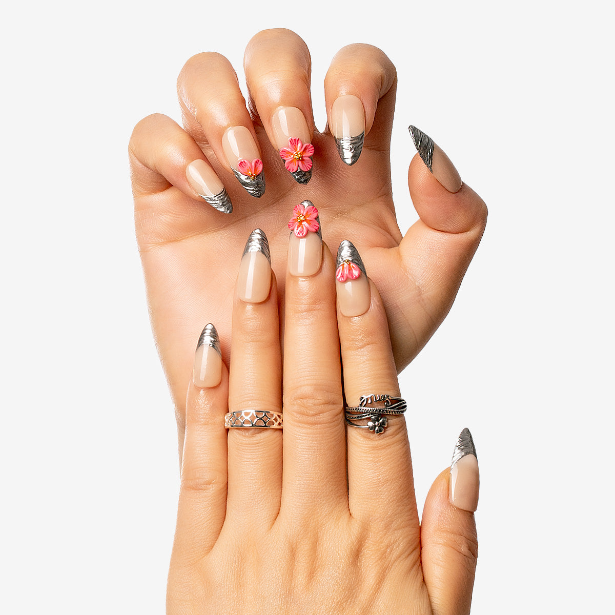 Emerald Petal Almond Press-on Nails