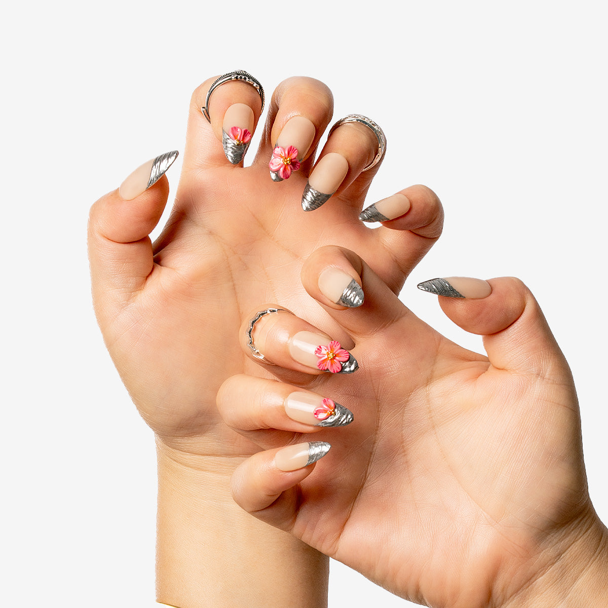 Emerald Petal Almond Press-on Nails