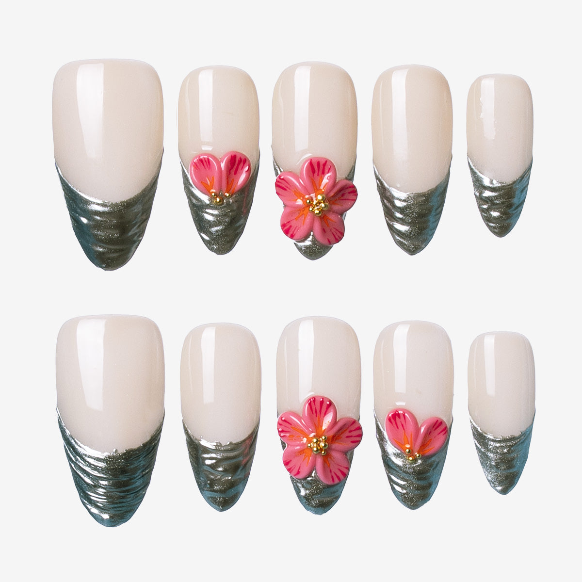 Emerald Petal Almond Press-on Nails