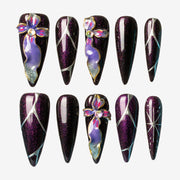 Galaxy Orchid Stiletto Press-On Nails