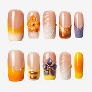 Golden Sunset Square Press-On Nails