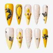 Golden Sunshine Stiletto Press-On Nails