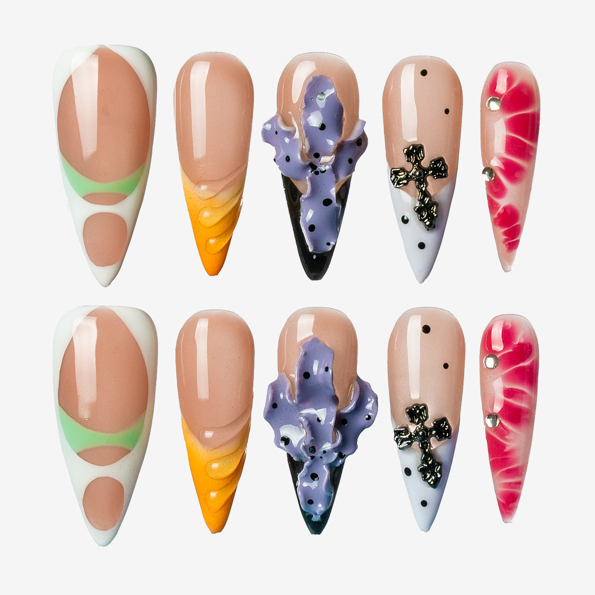 Mystic Petals Stiletto Press-On Nails