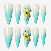 Ocean Breeze Stiletto Press-On Nails
