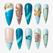 Oceanic Glow Stiletto Press-On Nails