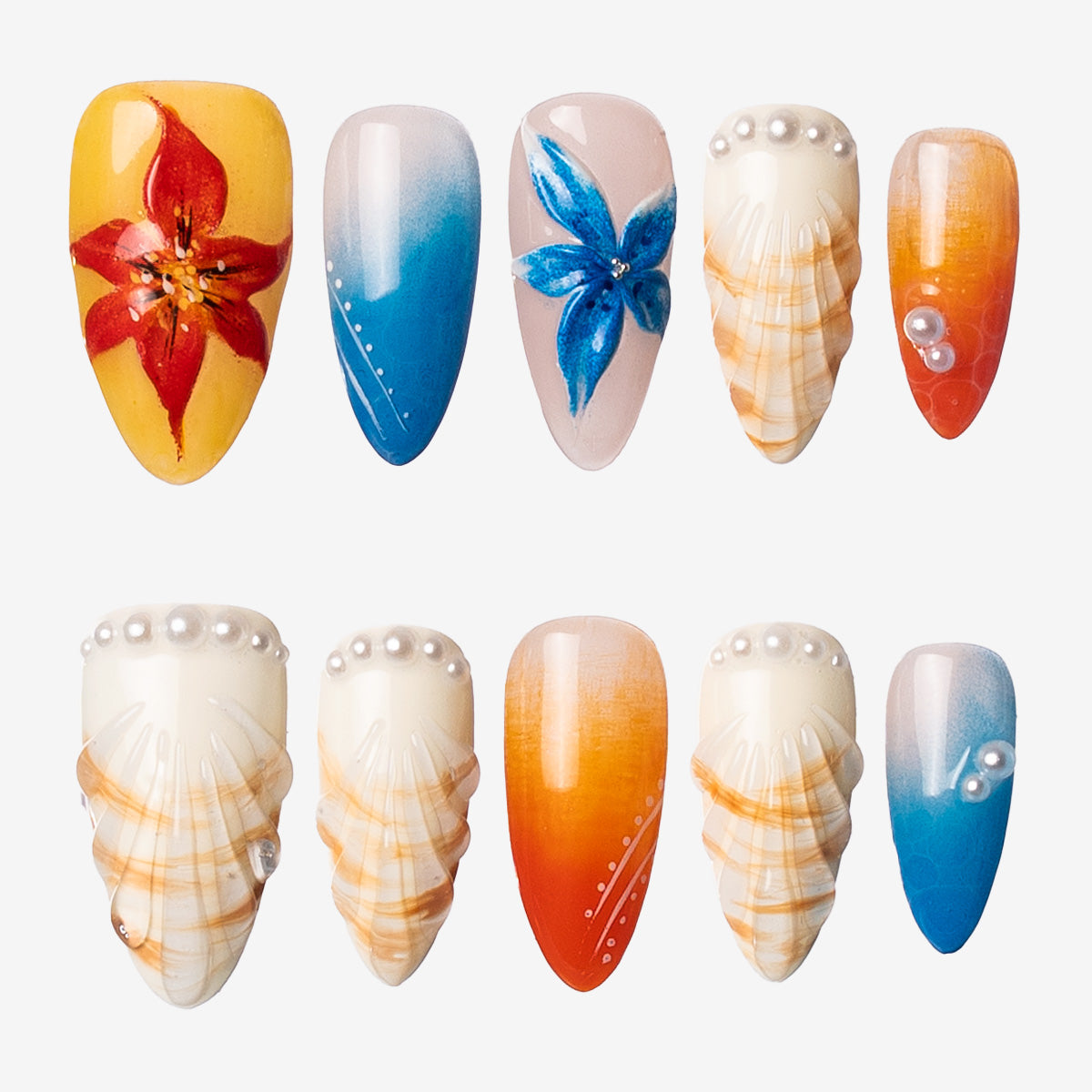 Oceanic Pearl Almond Press-on Nails