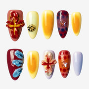 Playful Garden Almond Press-On Nails