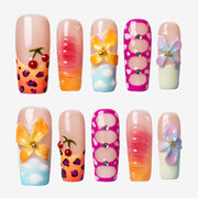 Spring Blossom Square Press-On Nails