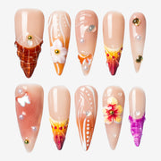 Sunset Bloom Stiletto Press-On Nails