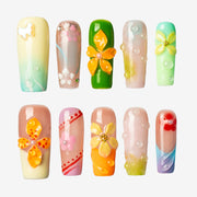 Tropical Garden Coffin Press-On Nails