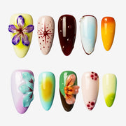 Vivid Flora Almond Press-On Nails