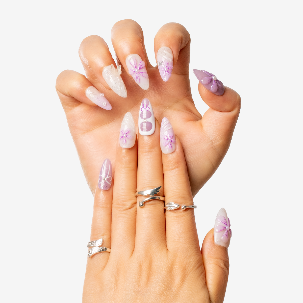Lilac Fantasy Almond Press-On Nails