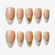 Aetherial French Bow Almond Press-On Nails | Salon-Pro 10PCS