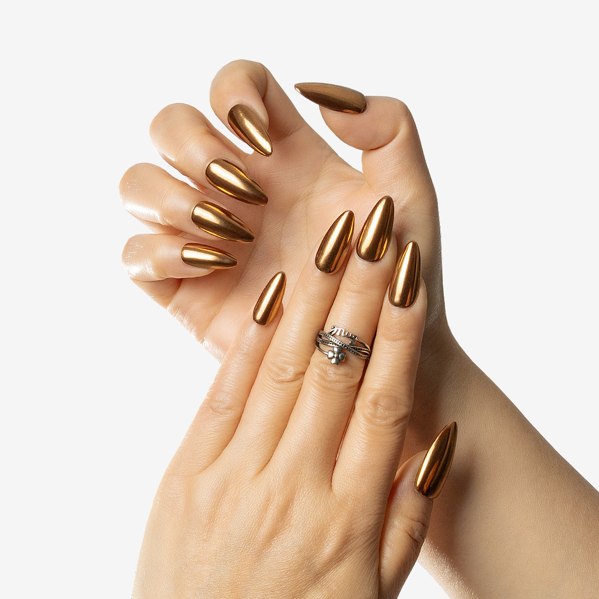 Radiant Gold Stiletto Press-On Nails