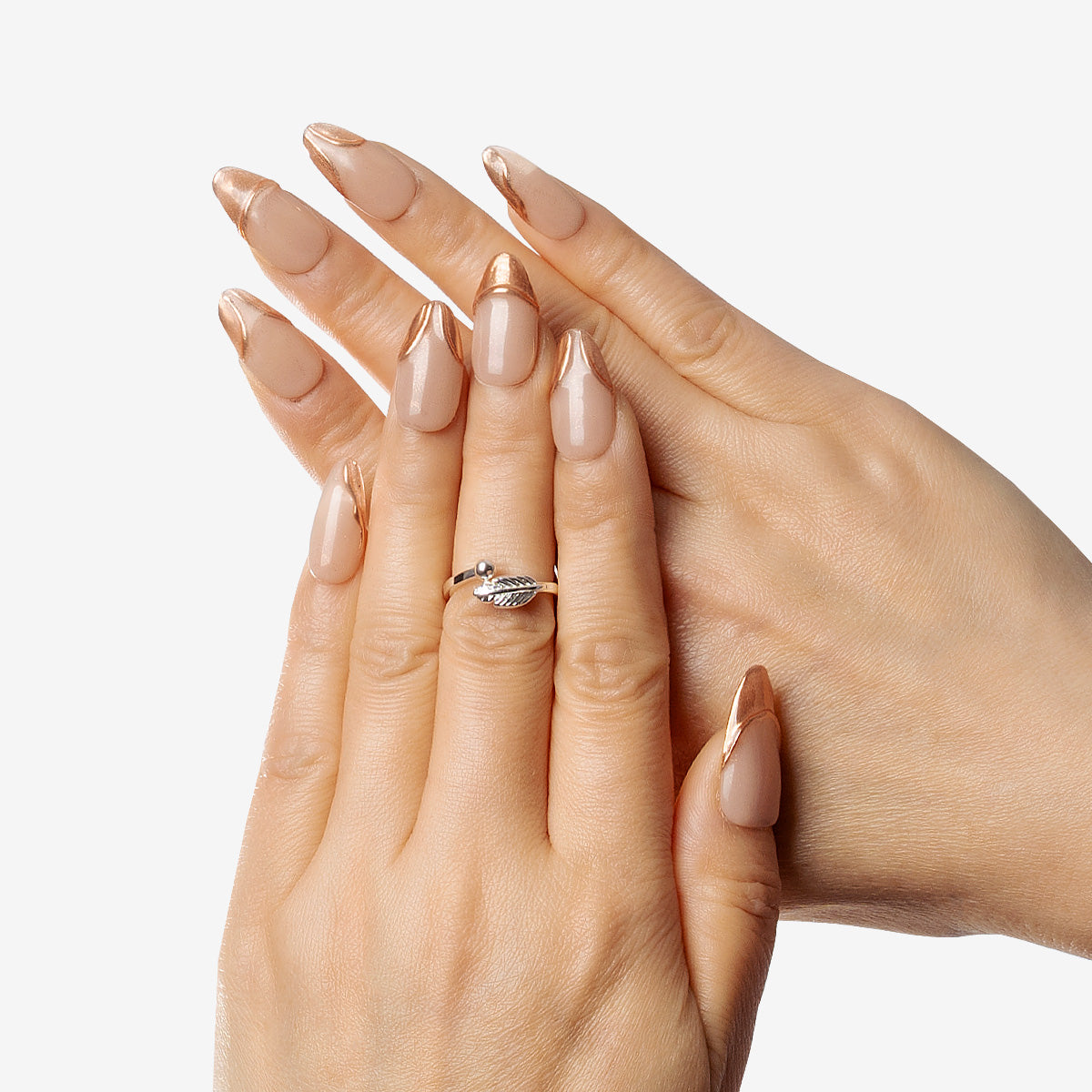 Liquid Rose Gold Almond Press-On Nails | Salon-Pro 10PCS