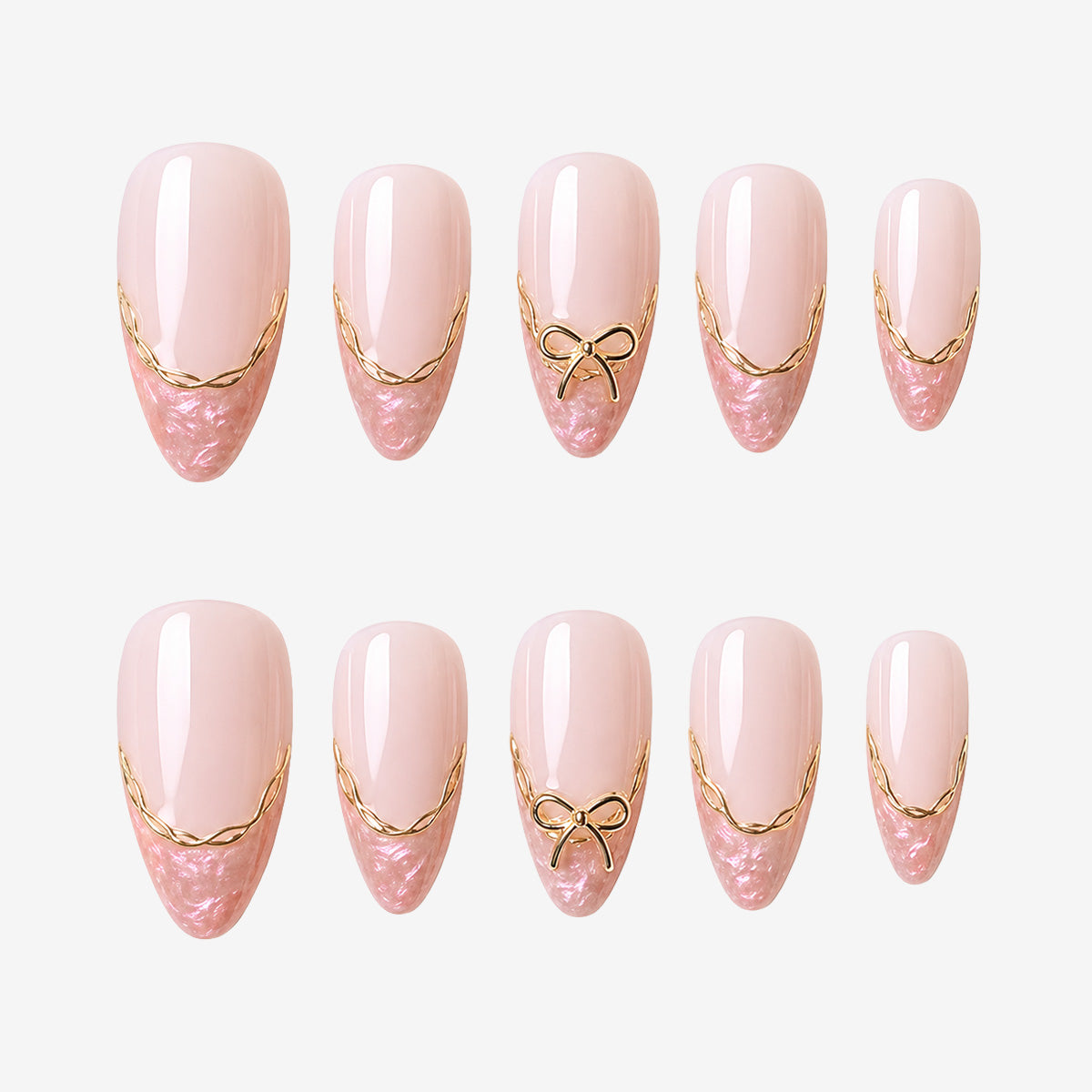 Luminous Rose Quartz Almond Press-On Nails | Salon-Pro 10PCS