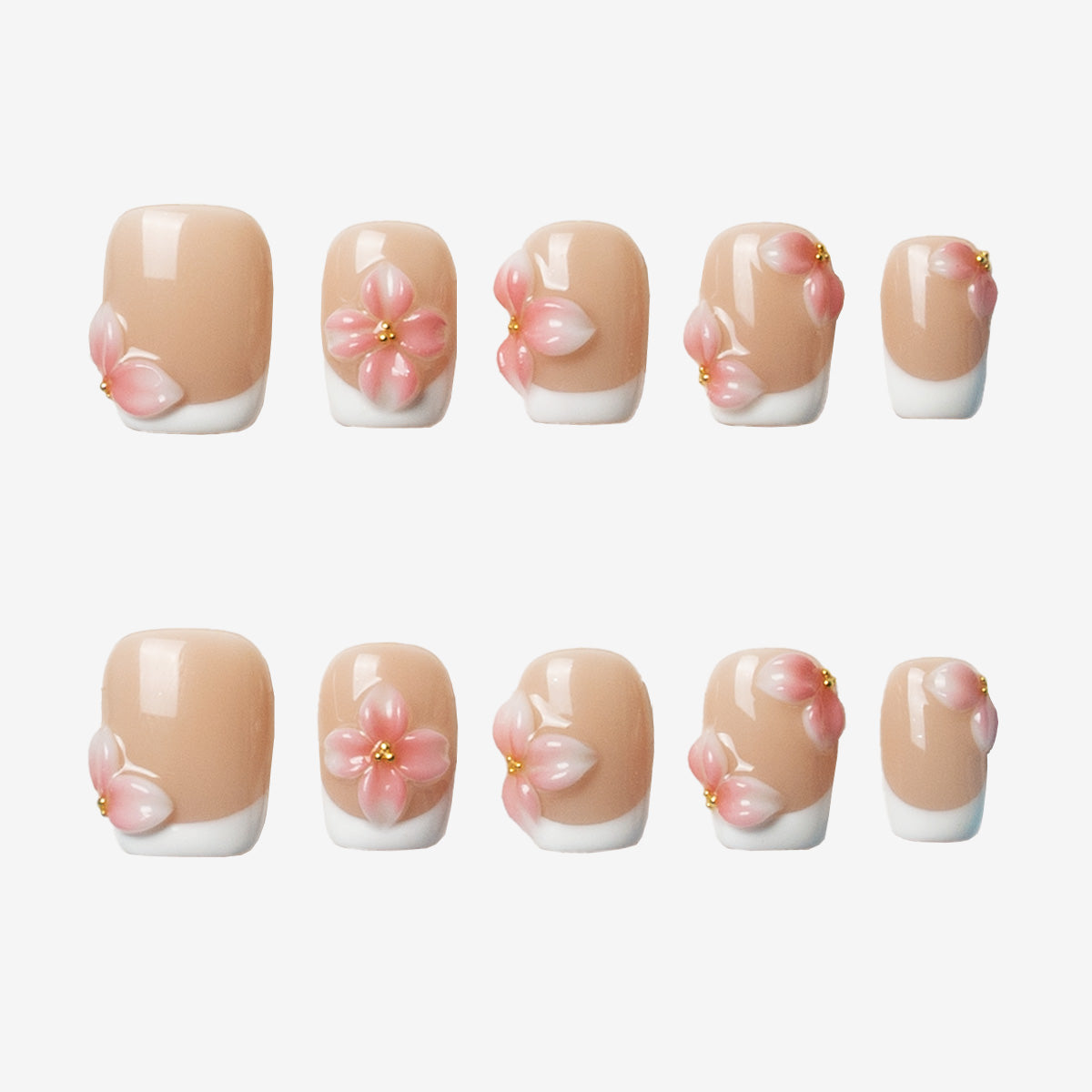 Romantic Floral Press On Nails | Salon-Pro 10PCS