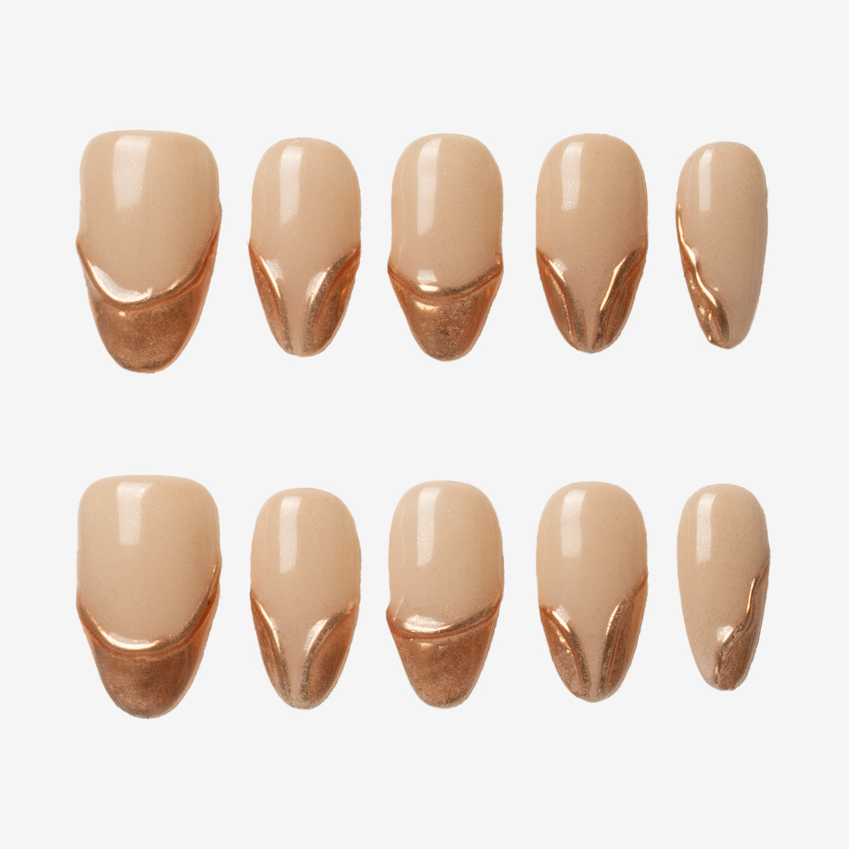 Liquid Rose Gold Almond Press-On Nails | Salon-Pro 10PCS