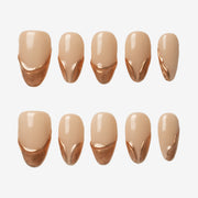 Liquid Rose Gold Almond Press-On Nails | Salon-Pro 10PCS