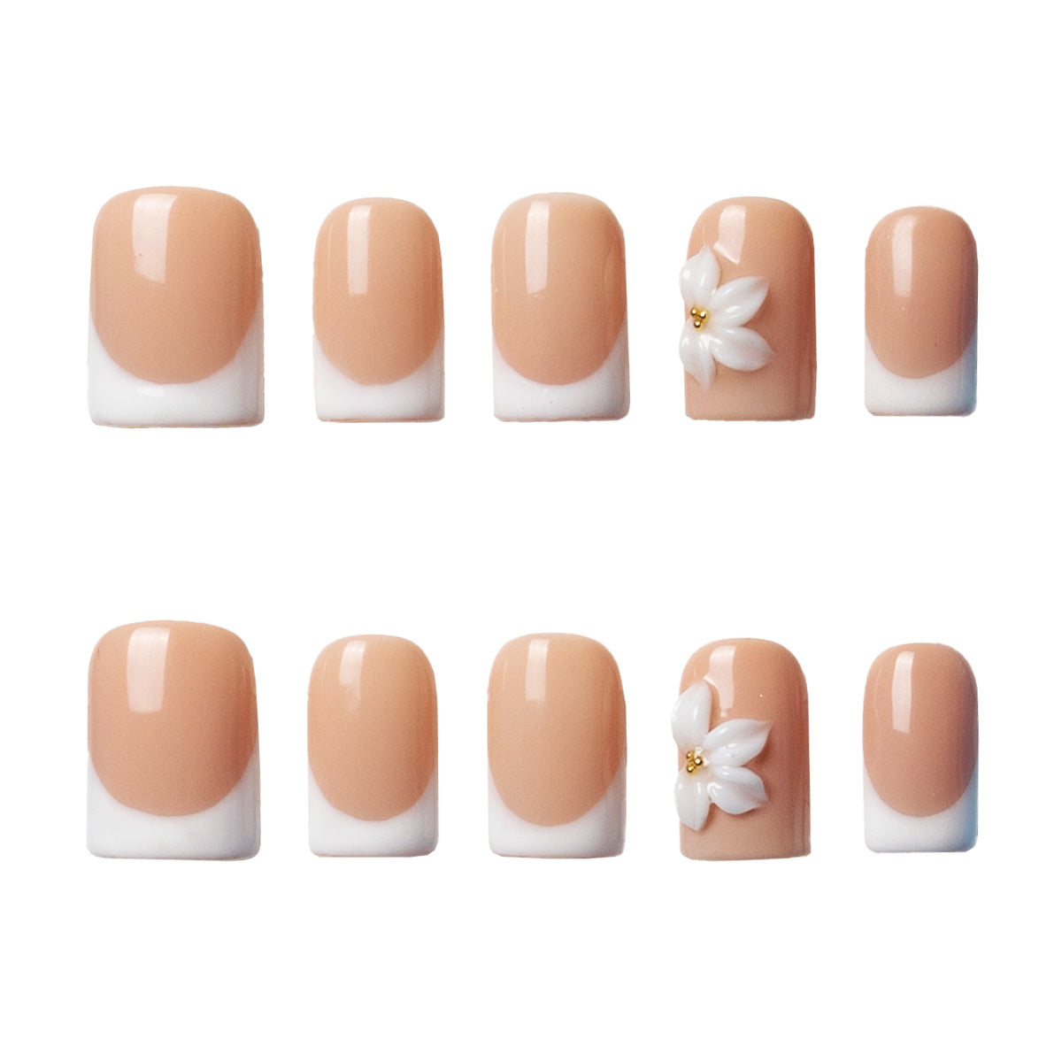 French Tip Lily Press On Nails | Salon-Pro 10PCS