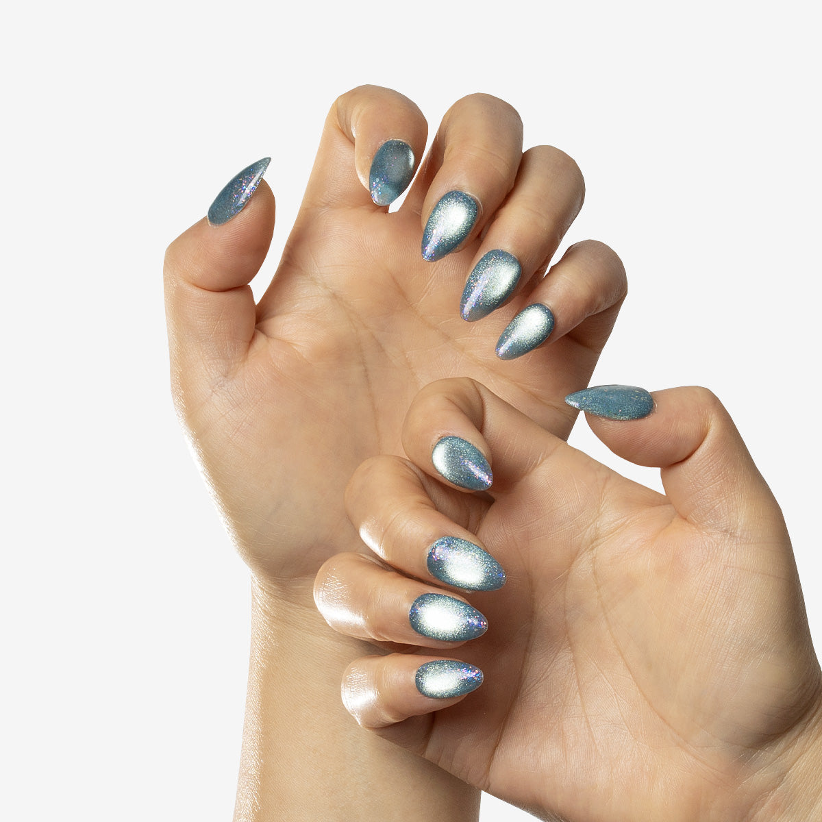 Serene Sky Glazed Almond Press-On Nails | Salon-Pro 10PCS