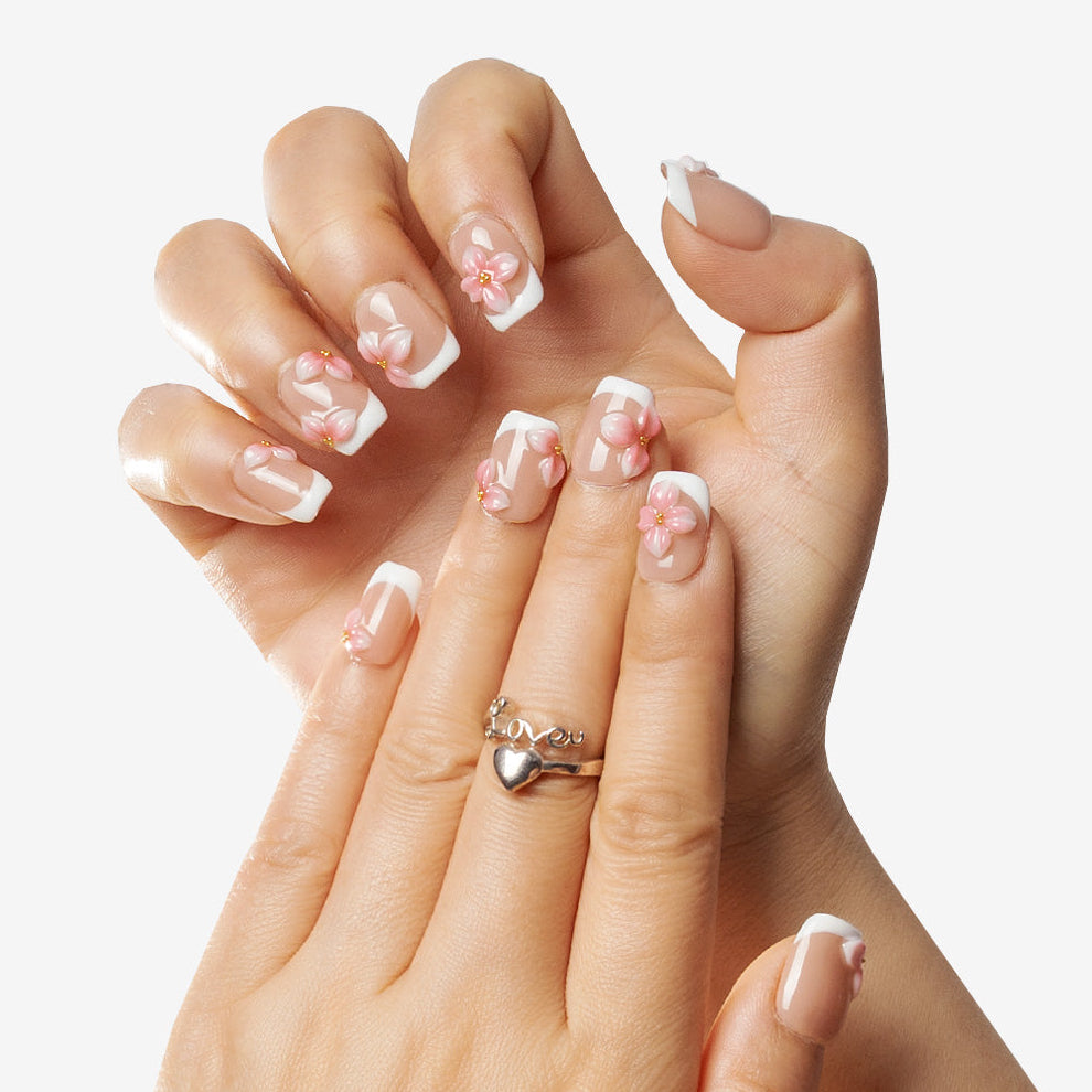 Romantic Floral Press On Nails | Salon-Pro 10PCS