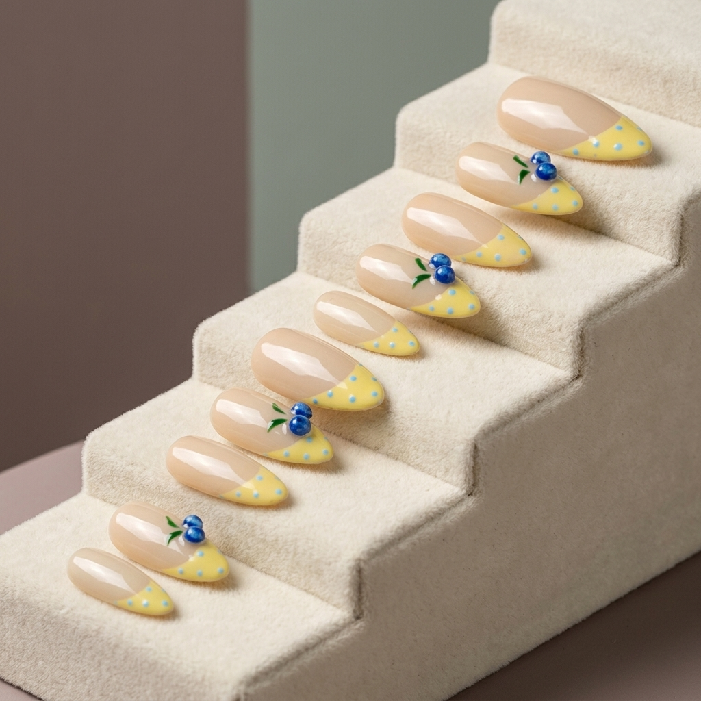 Blueberry Milk Pubbing Press On Nails | Salon-Pro 10PCS