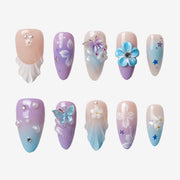 Butterfly Meadow Almond Press-On Nails | Salon-Pro 10PCS