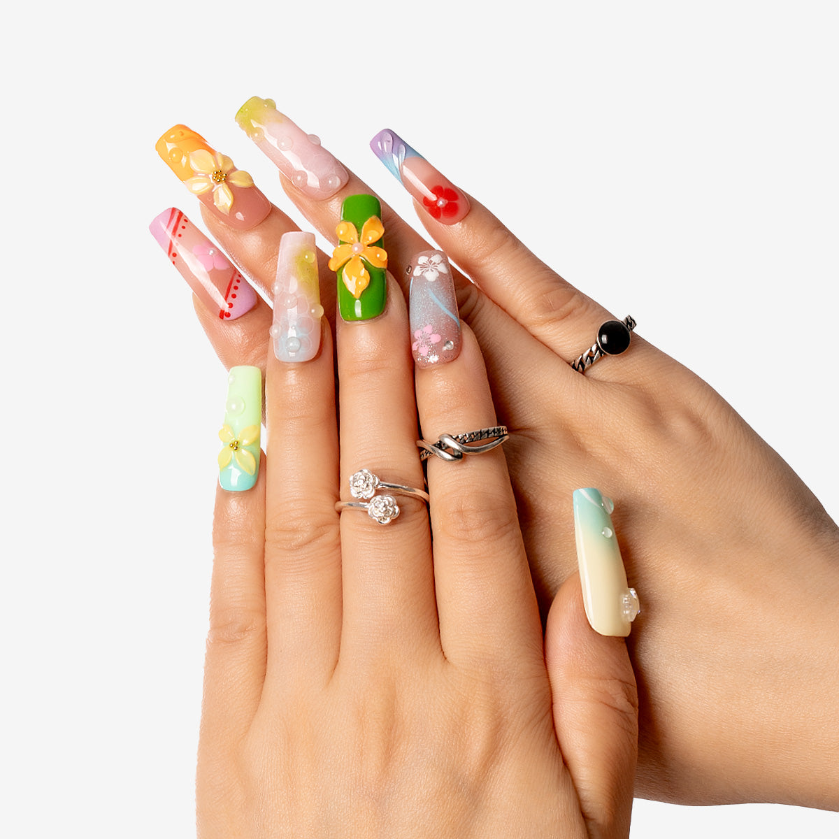 Tropical Garden Coffin Press-On Nails