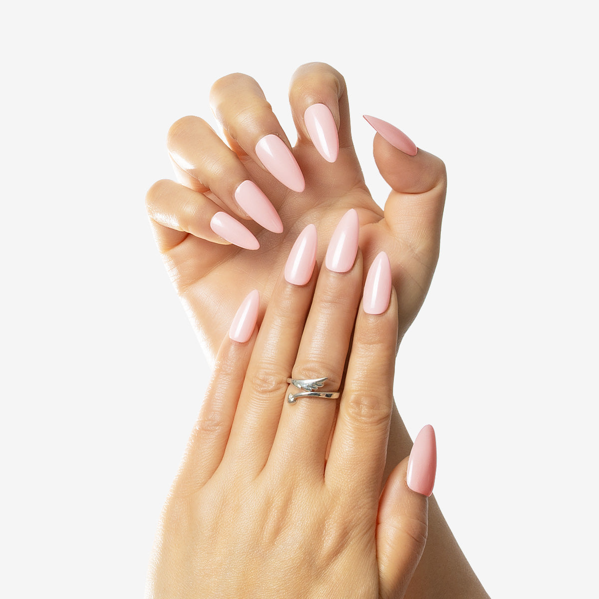 Radiant Blush Stiletto Acrylic Nails