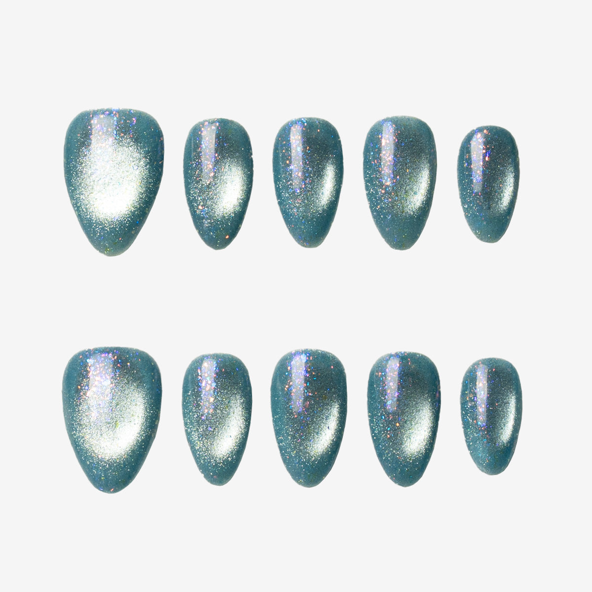 Serene Sky Glazed Almond Press-On Nails | Salon-Pro 10PCS
