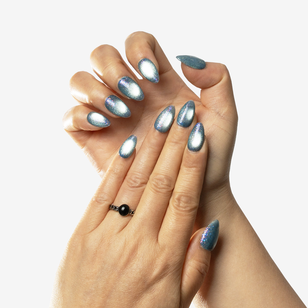 Serene Sky Glazed Almond Press-On Nails | Salon-Pro 10PCS