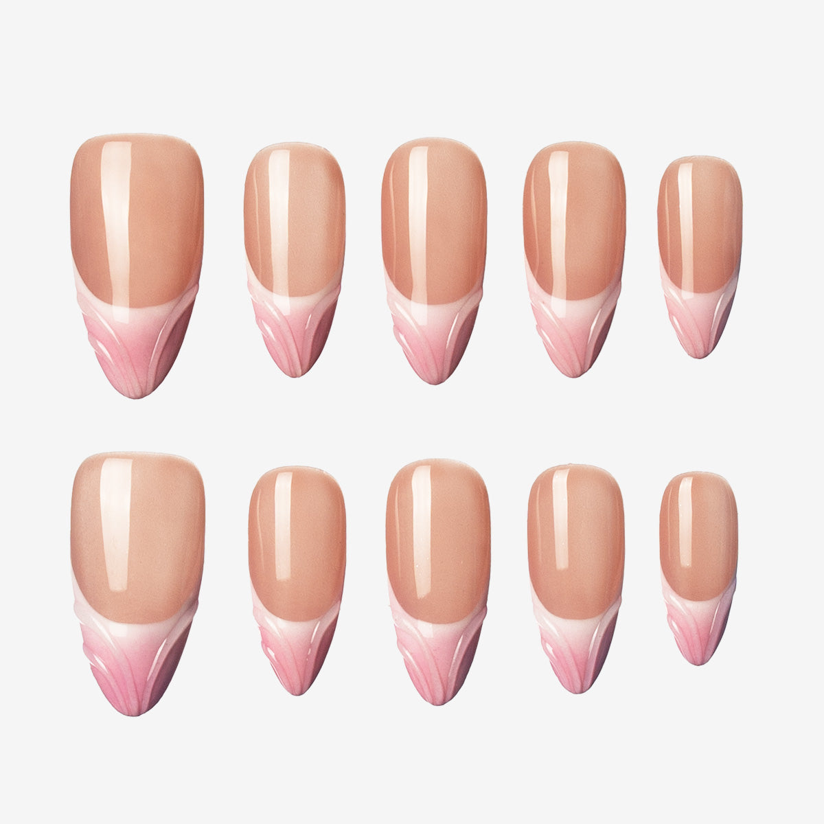 Blush Wave Almond Press-On Nails | Salon-Pro 10PCS