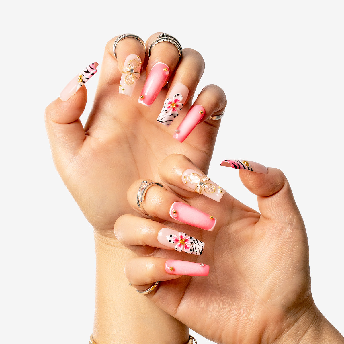 Soft Bloom Square Press-On Nails