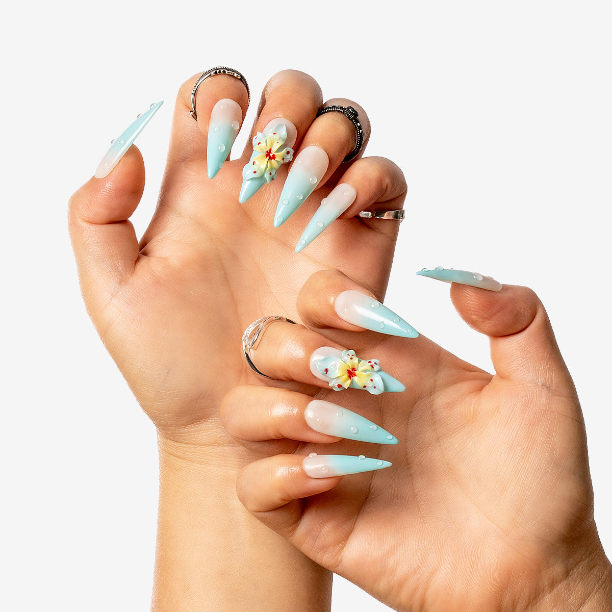 Ocean Breeze Stiletto Press-On Nails