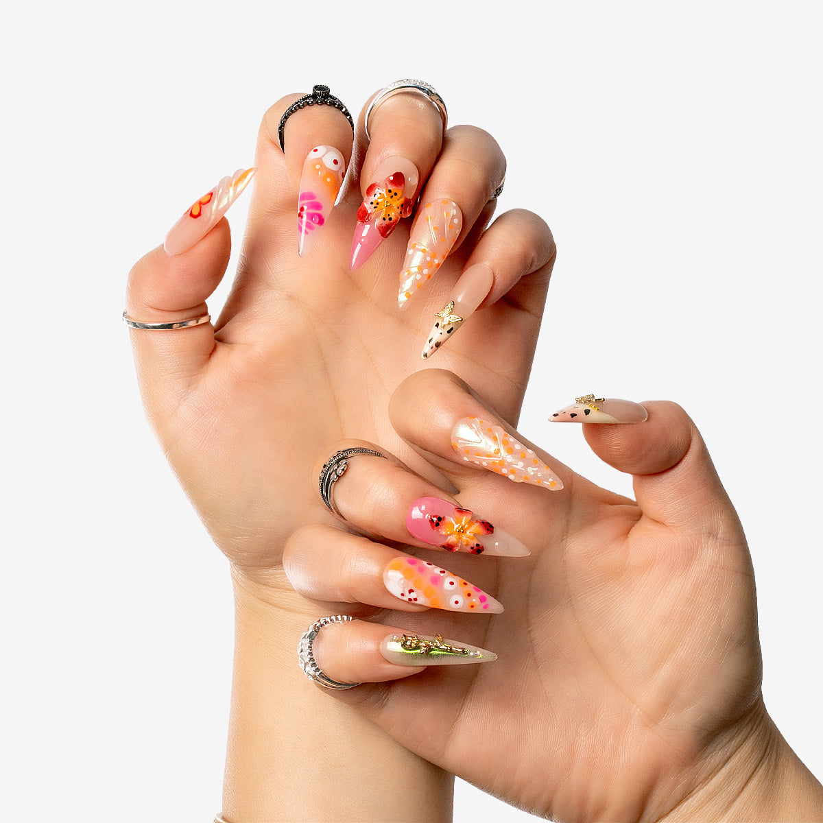 Spring Flora Stiletto Press-On Nails