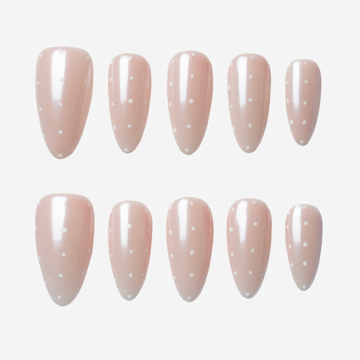 Chic Pearl Dot Almond Press-On Nails | Salon-Pro 10PCS
