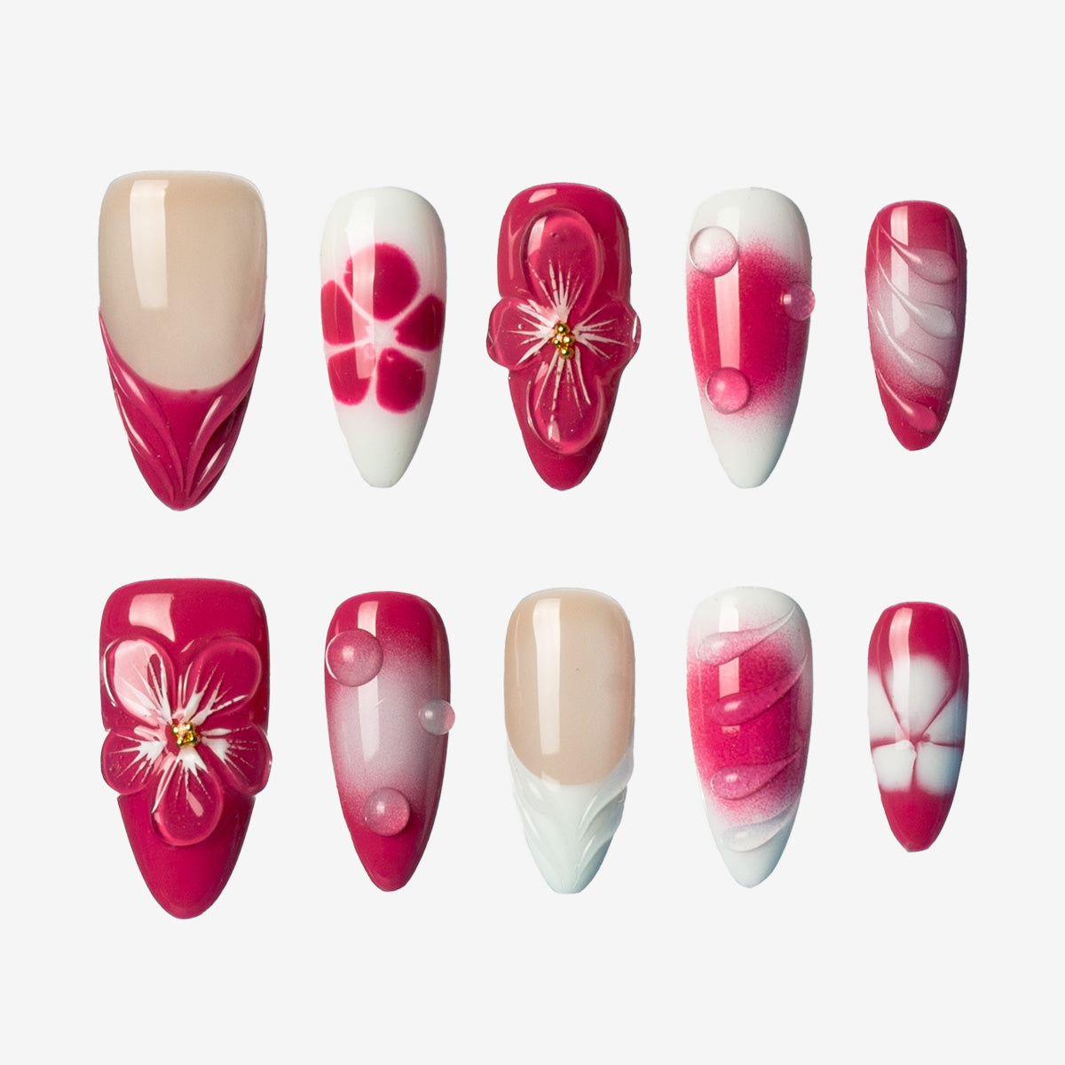 Floral Dream Almond Press-On Nails | Salon-Pro 10PCS
