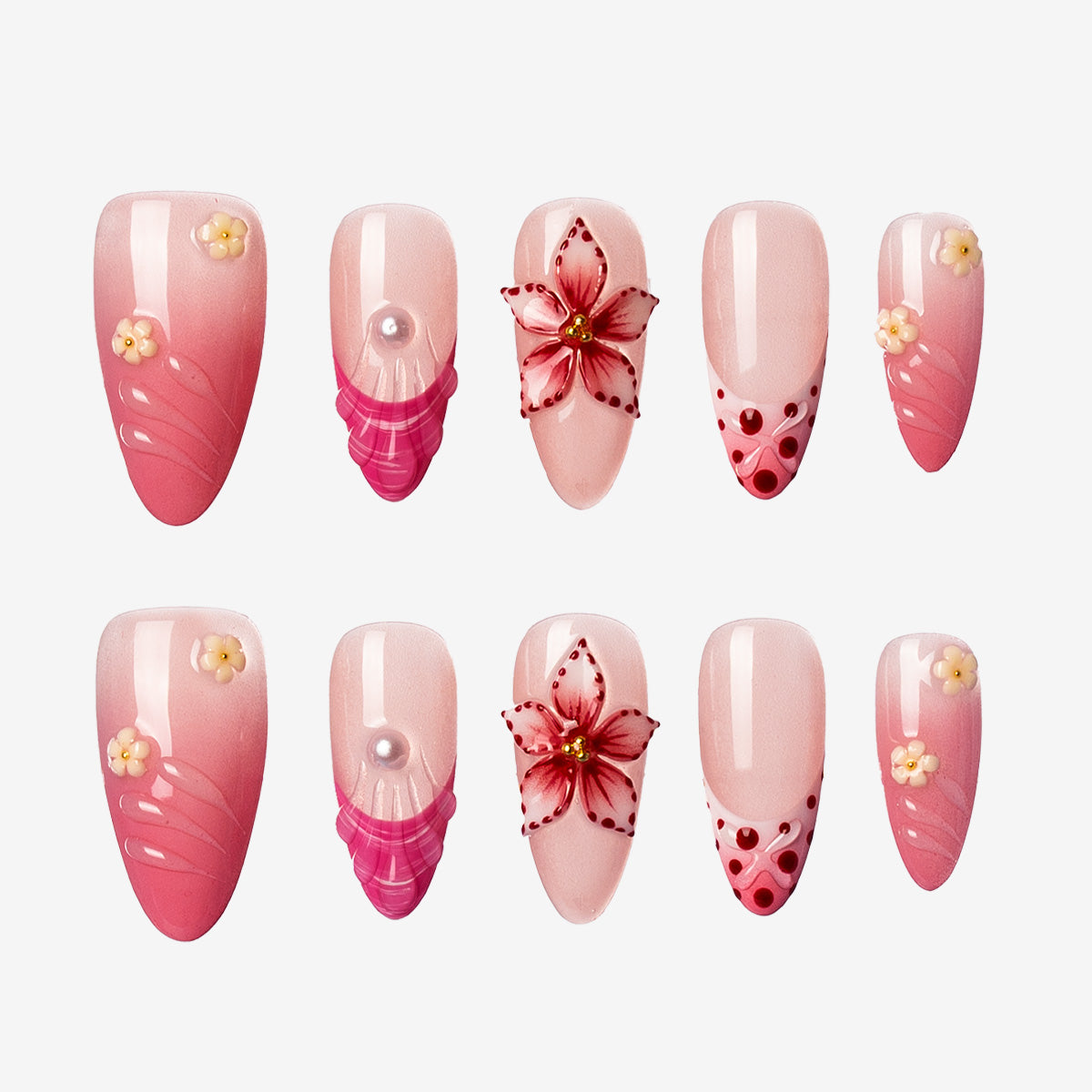 Cherry Petal Almond Press-On Nails | Salon-Pro 10PCS