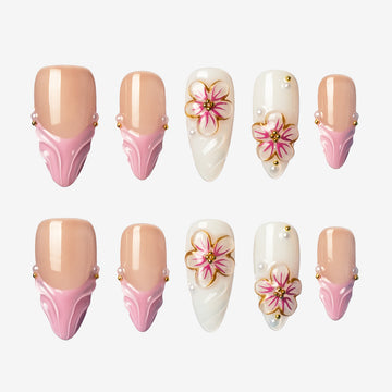 Blossom Romance Almond Press-On Nails | Salon-Pro 10PCS