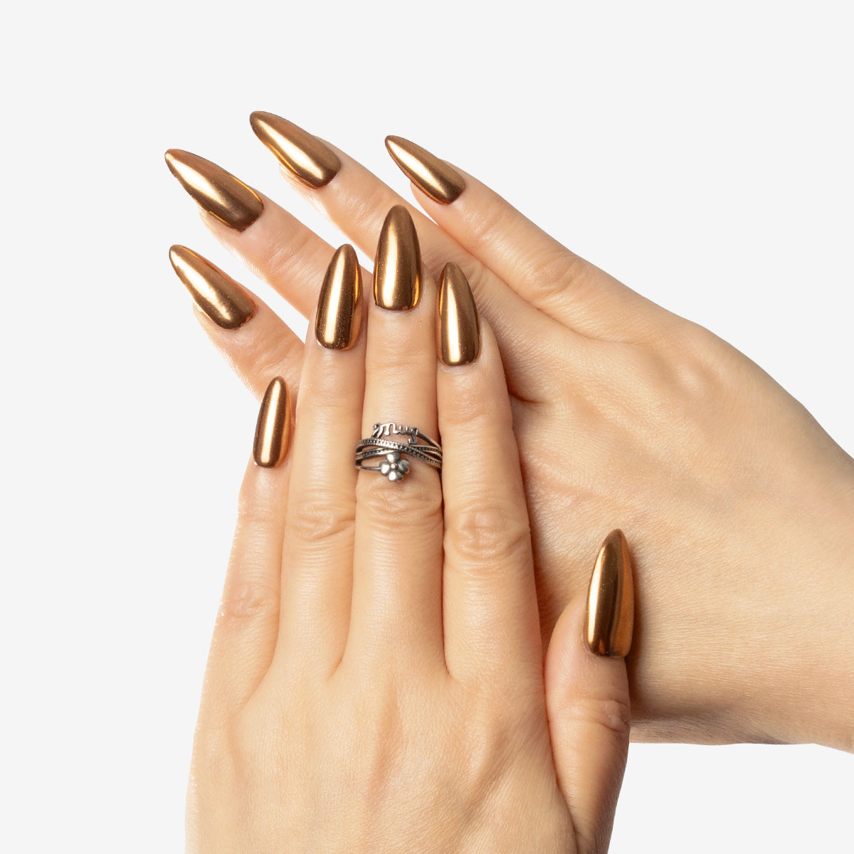 Radiant Gold Stiletto Press-On Nails