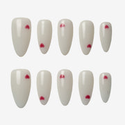 Elegant Burgundy Heart Mani Press-On Nails | Salon-Pro 10PCS